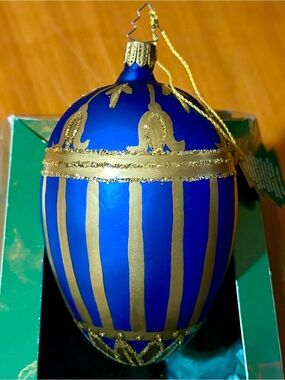 Whitehurst Imports 5” Ornament Blue/Gold